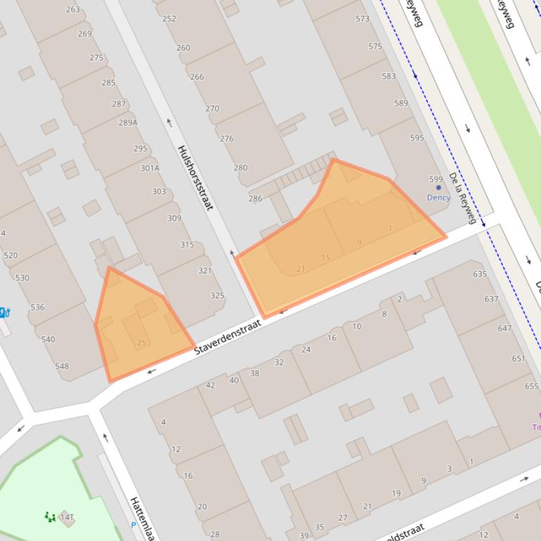 Kaart van postcodegebied 2573DA.