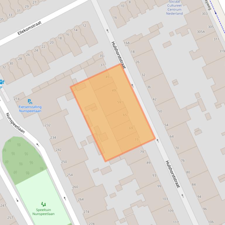 Kaart van postcodegebied 2573EB.