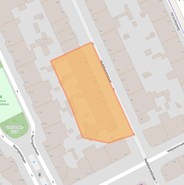 Kaart van postcodegebied 2573EC.