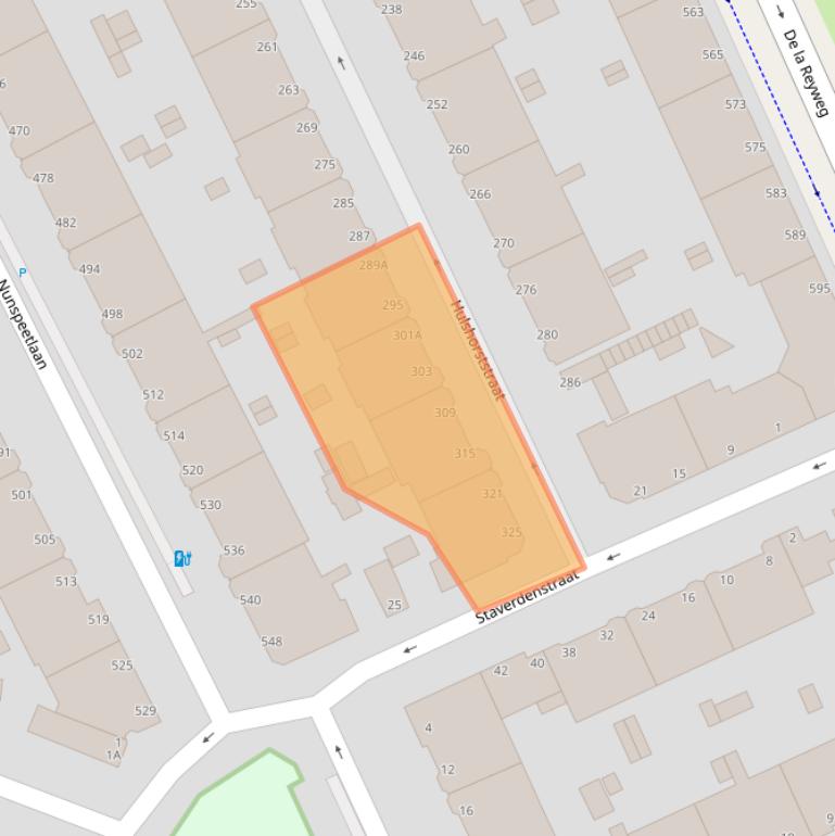 Kaart van postcodegebied 2573EJ.