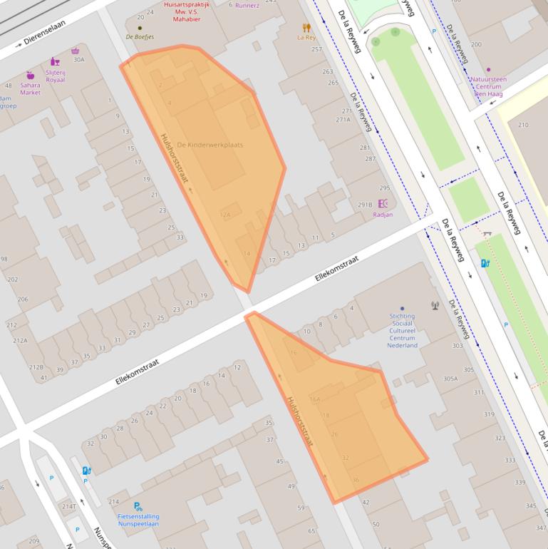 Kaart van postcodegebied 2573EK.