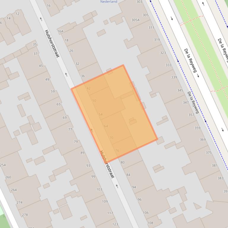 Kaart van postcodegebied 2573EL.