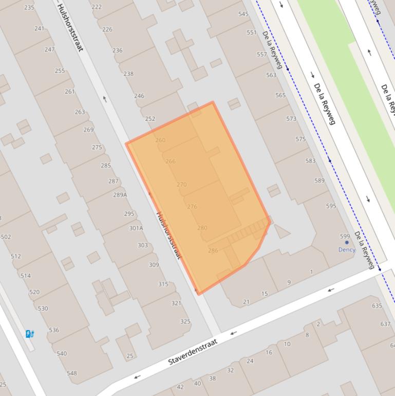 Kaart van postcodegebied 2573ET.