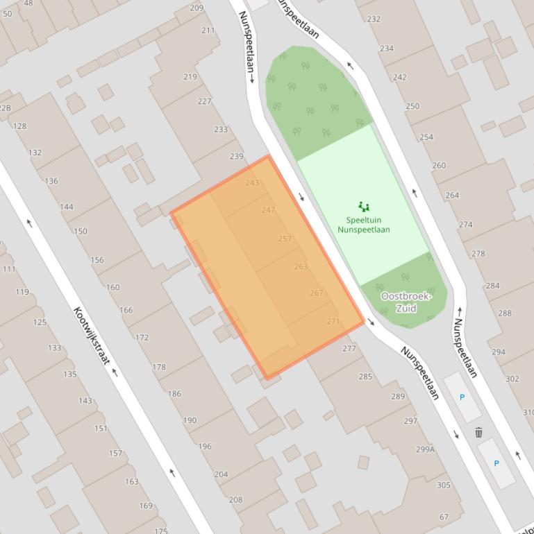 Kaart van postcodegebied 2573GC.