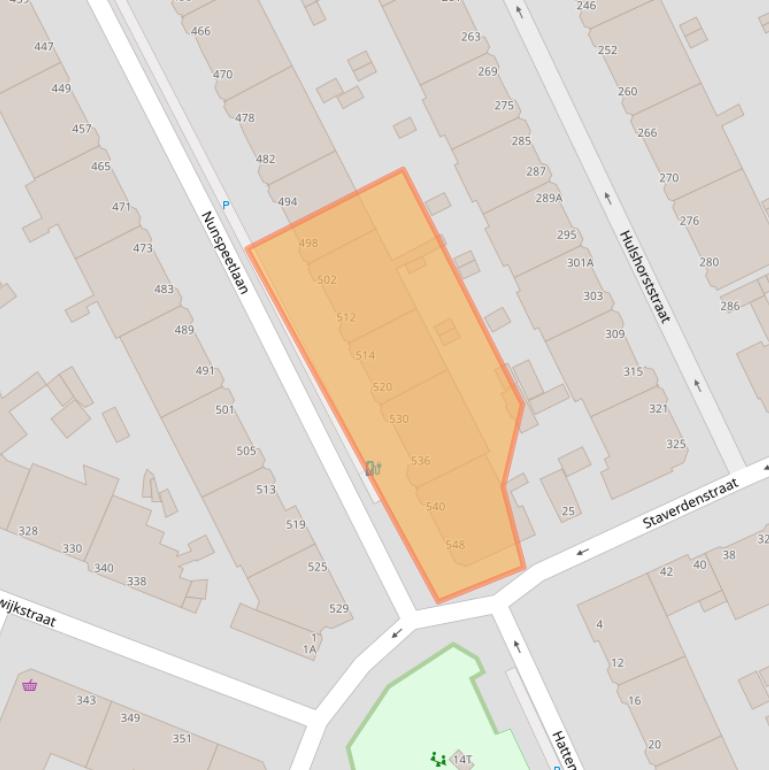 Kaart van postcodegebied 2573GX.