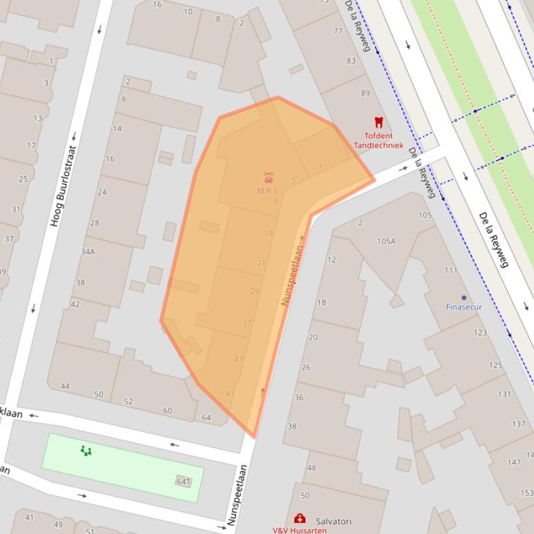 Kaart van postcodegebied 2573HA.