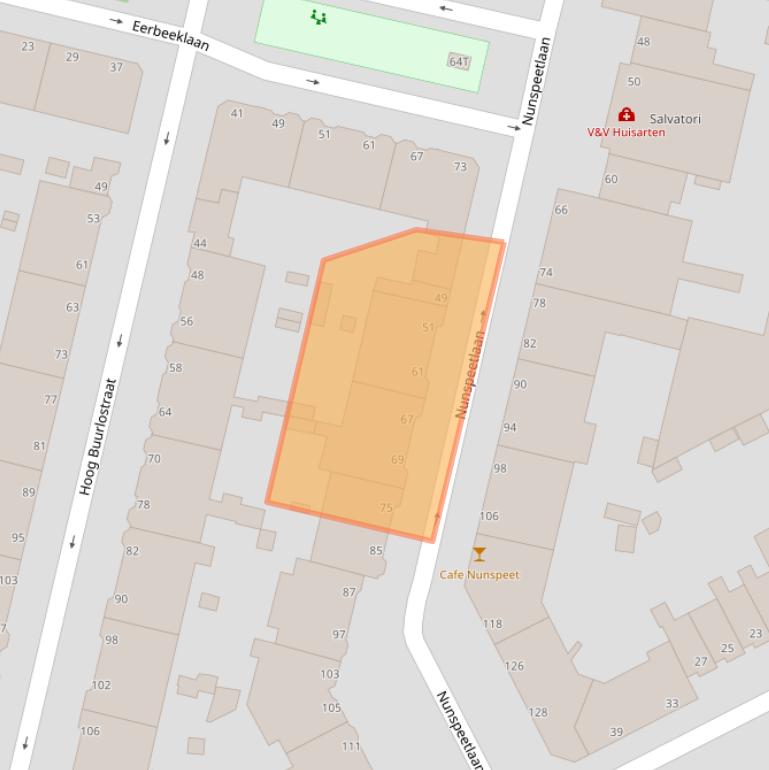 Kaart van postcodegebied 2573HB.