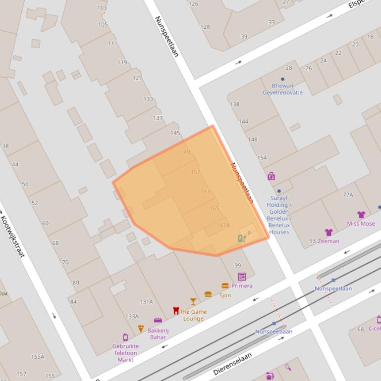 Kaart van postcodegebied 2573HE.