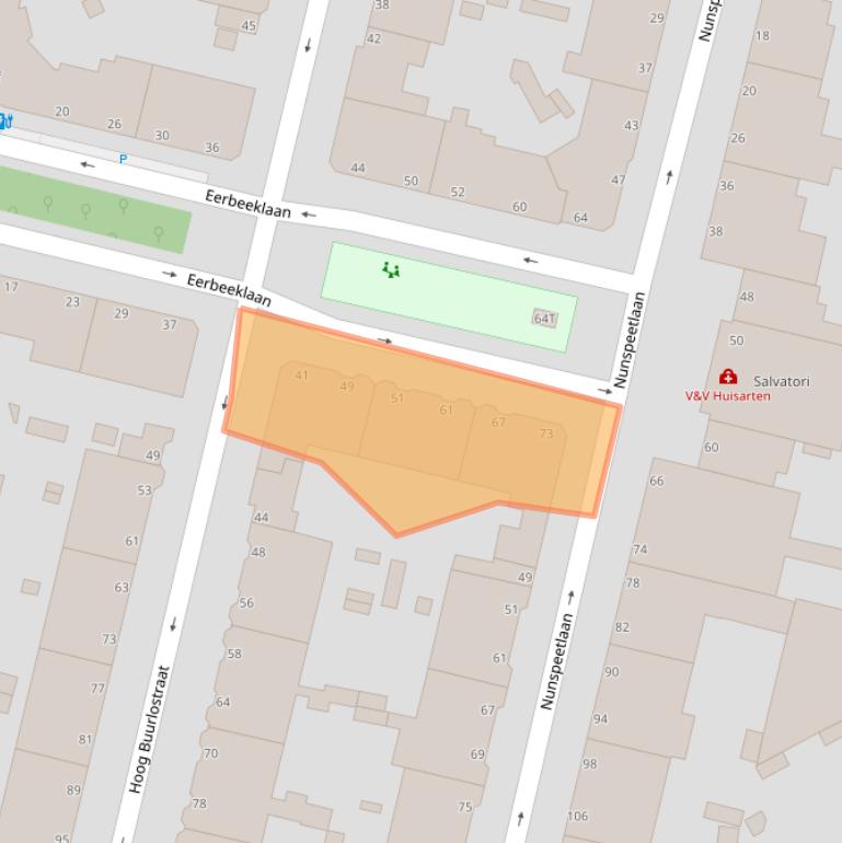 Kaart van postcodegebied 2573HR.