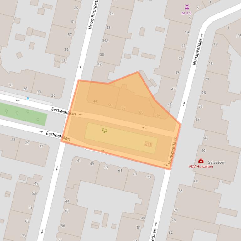 Kaart van postcodegebied 2573HT.