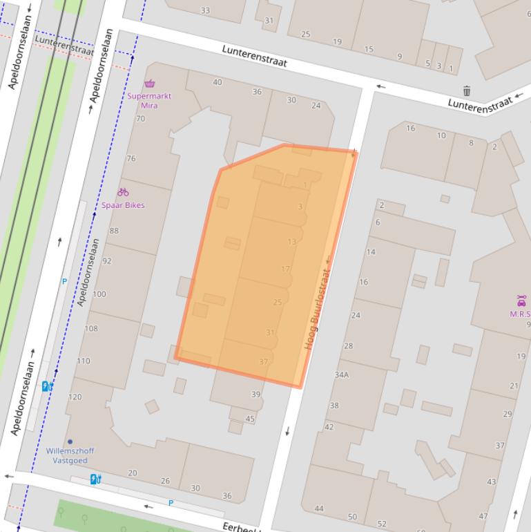 Kaart van postcodegebied 2573HV.