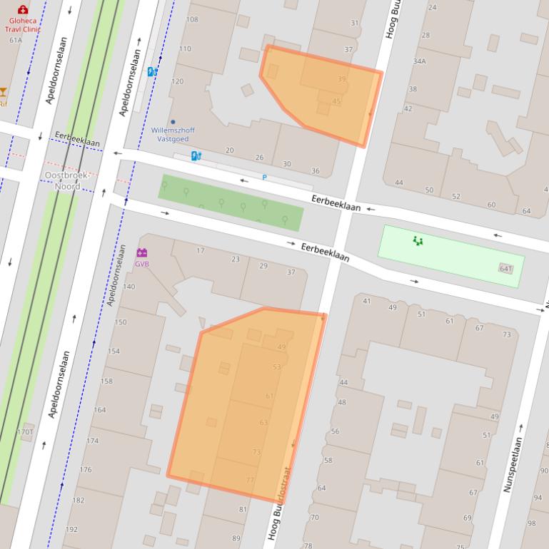 Kaart van postcodegebied 2573HW.