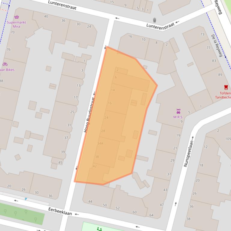 Kaart van postcodegebied 2573HZ.