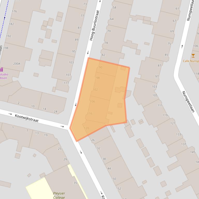 Kaart van postcodegebied 2573JB.