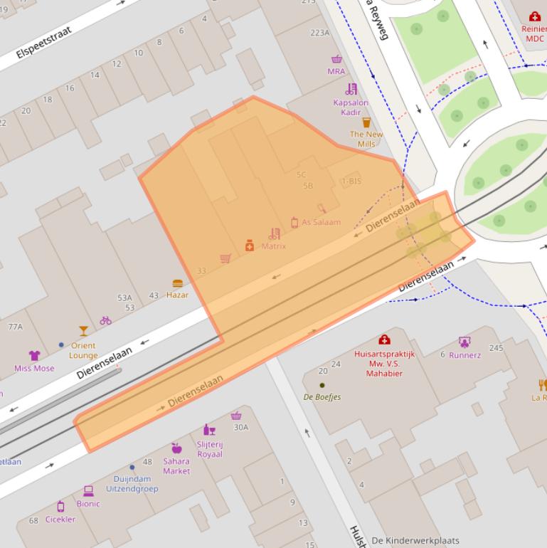 Kaart van postcodegebied 2573KA.