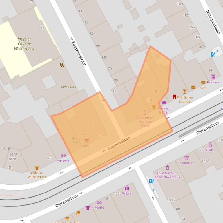 Kaart van postcodegebied 2573KE.