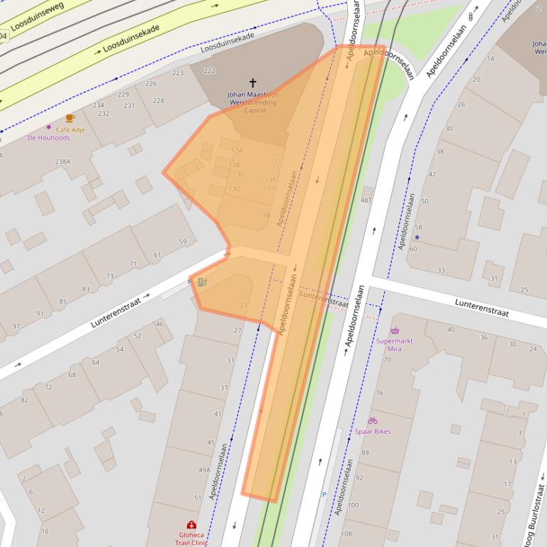 Kaart van postcodegebied 2573LA.