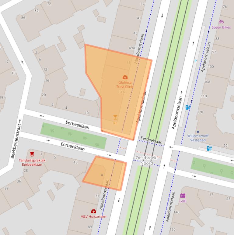 Kaart van postcodegebied 2573LC.