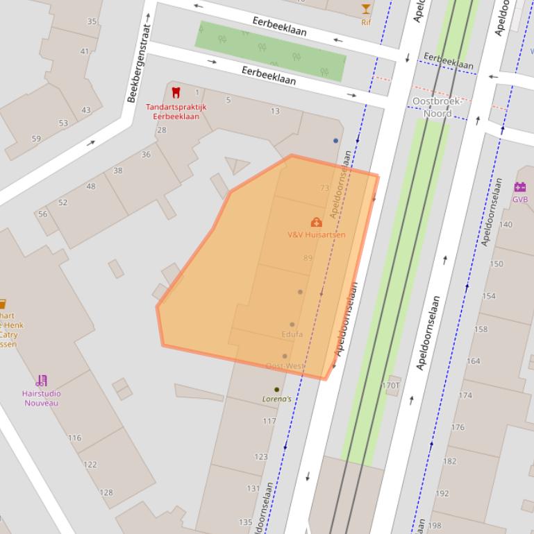 Kaart van postcodegebied 2573LD.