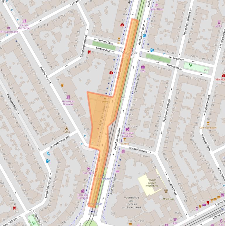 Kaart van postcodegebied 2573LE.