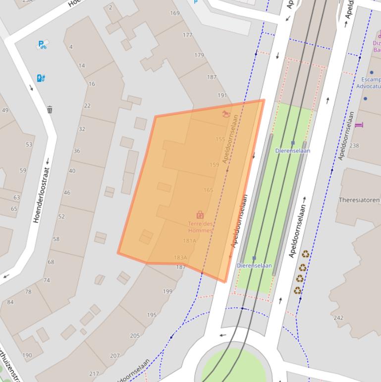 Kaart van postcodegebied 2573LG.