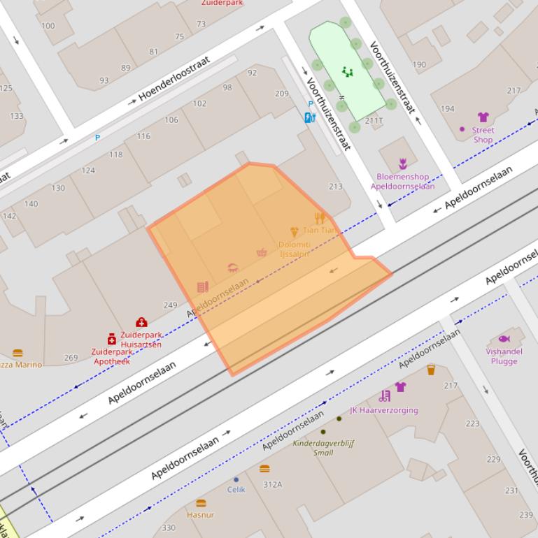 Kaart van postcodegebied 2573LJ.