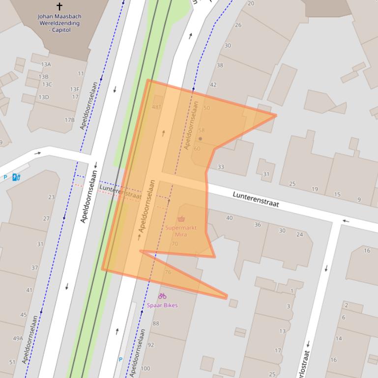 Kaart van postcodegebied 2573LN.