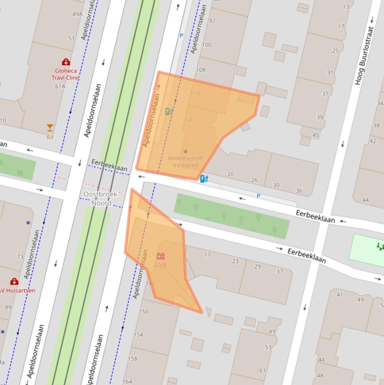 Kaart van postcodegebied 2573LR.