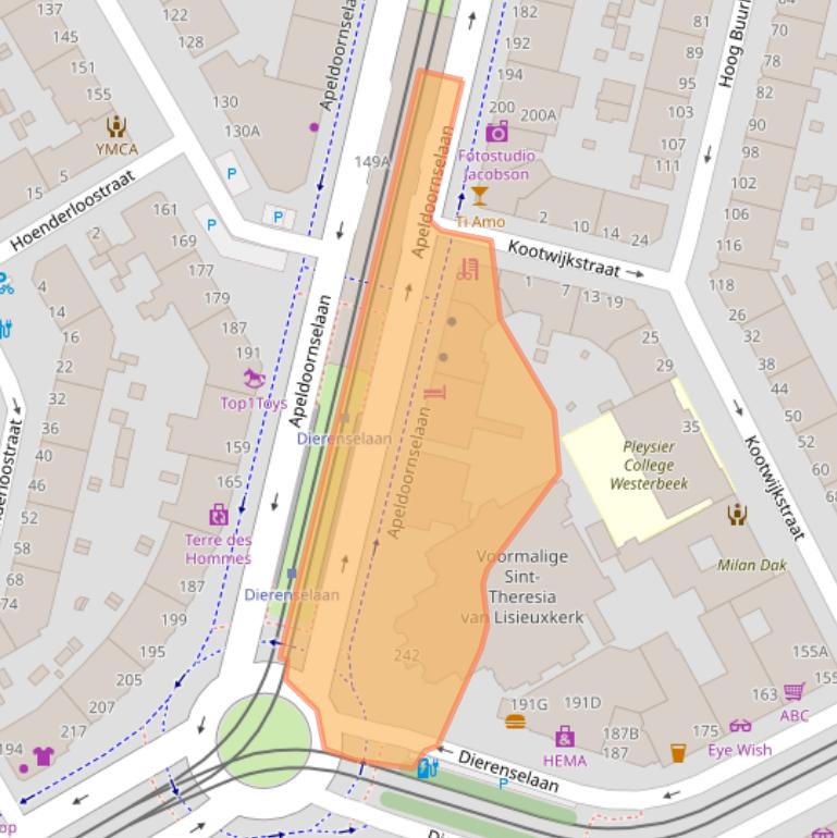 Kaart van postcodegebied 2573LV.