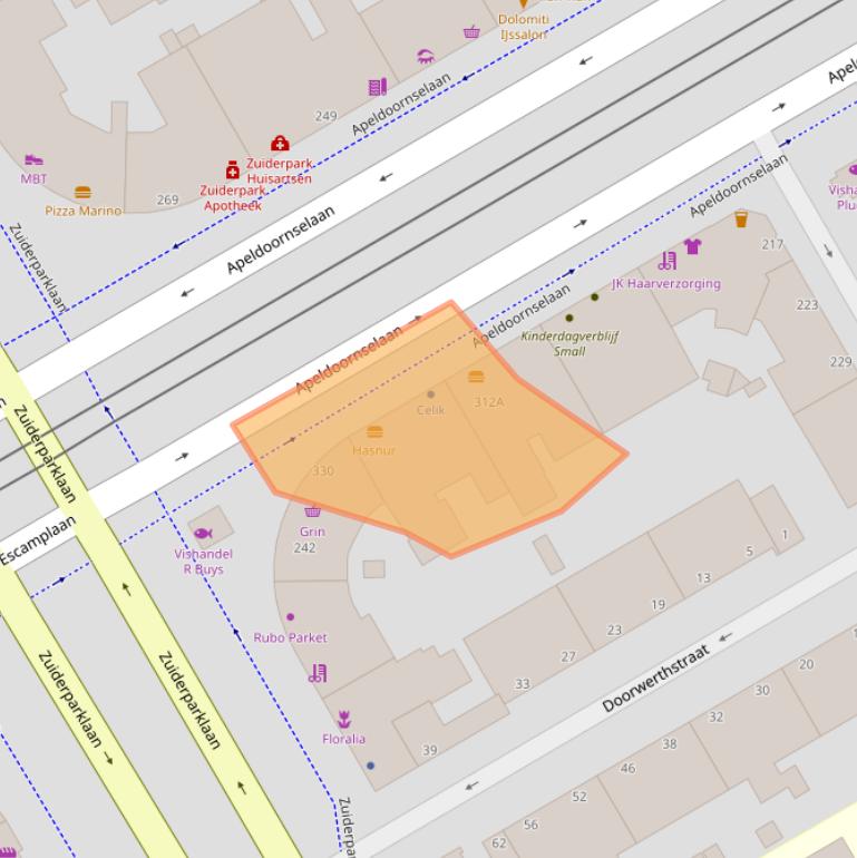 Kaart van postcodegebied 2573LZ.