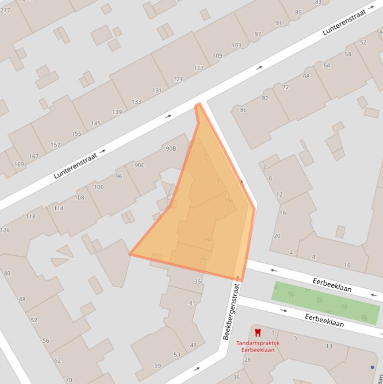 Kaart van postcodegebied 2573NA.