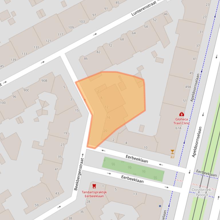 Kaart van postcodegebied 2573NC.