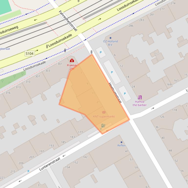 Kaart van postcodegebied 2573NE.