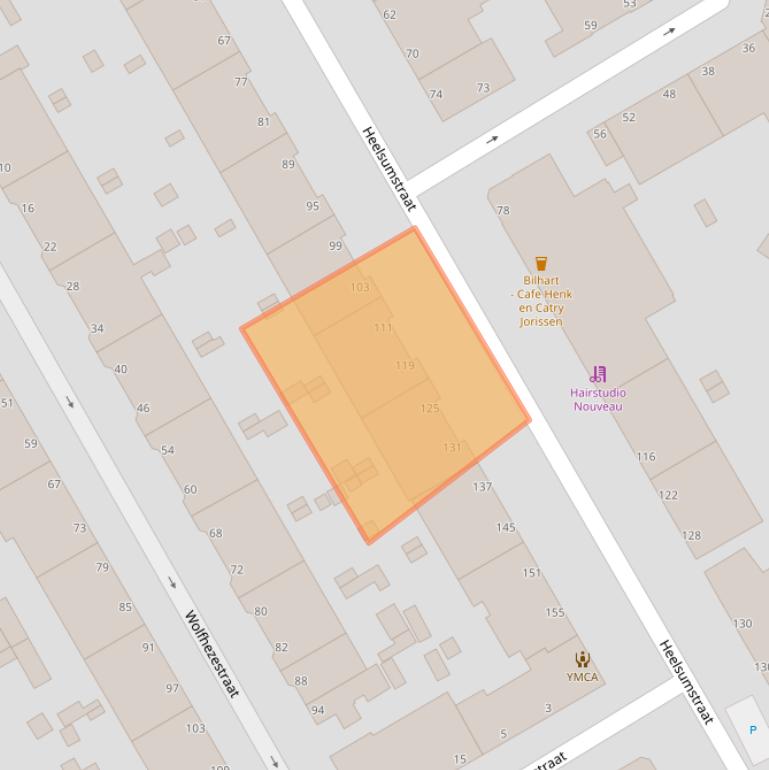 Kaart van postcodegebied 2573NJ.