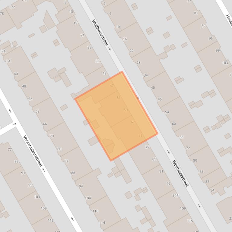 Kaart van postcodegebied 2573NT.