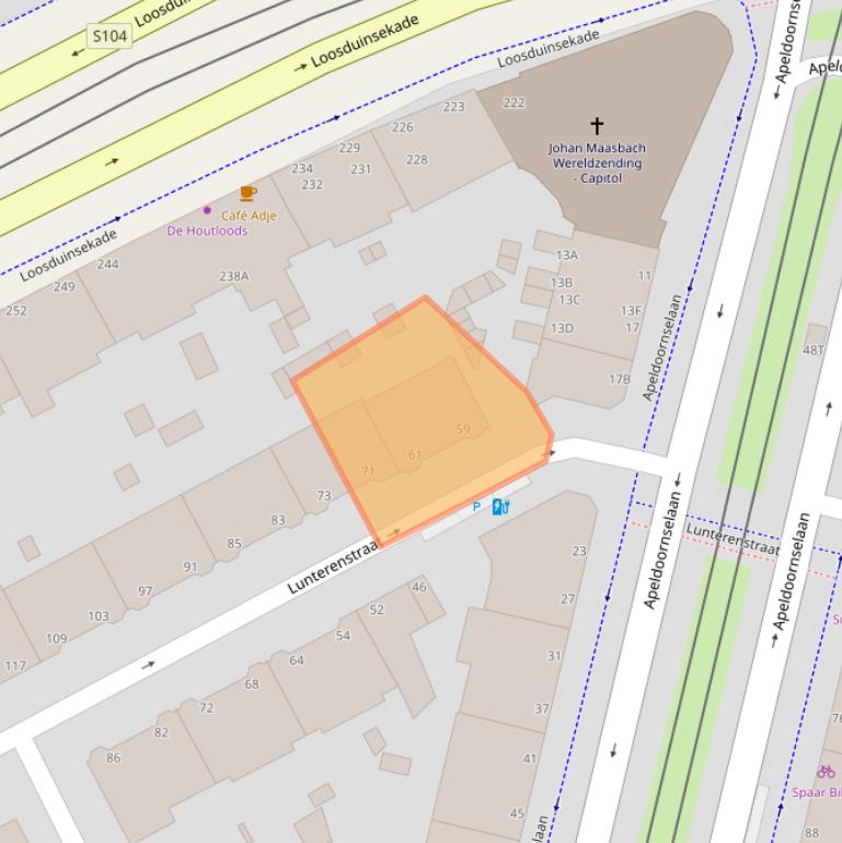 Kaart van postcodegebied 2573PB.