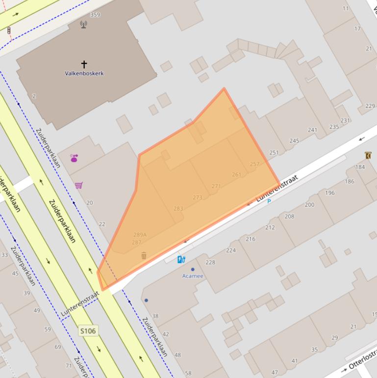 Kaart van postcodegebied 2573PL.