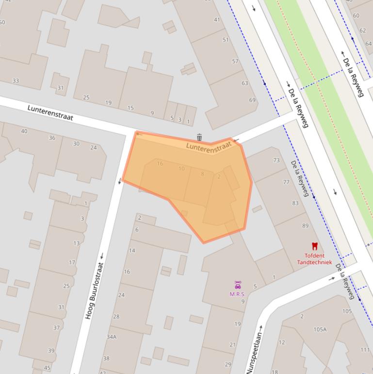 Kaart van postcodegebied 2573PM.