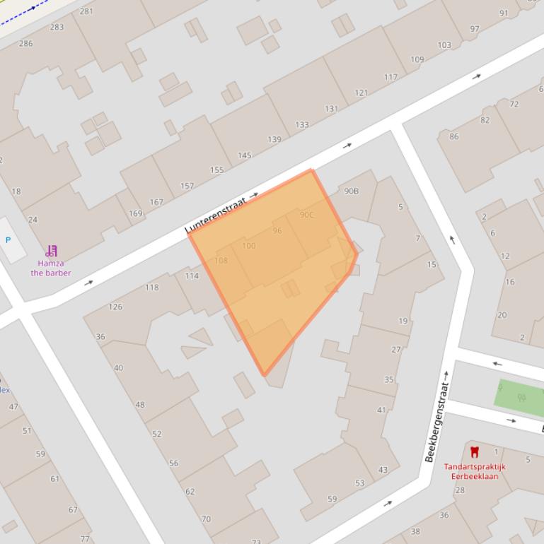 Kaart van postcodegebied 2573PS.