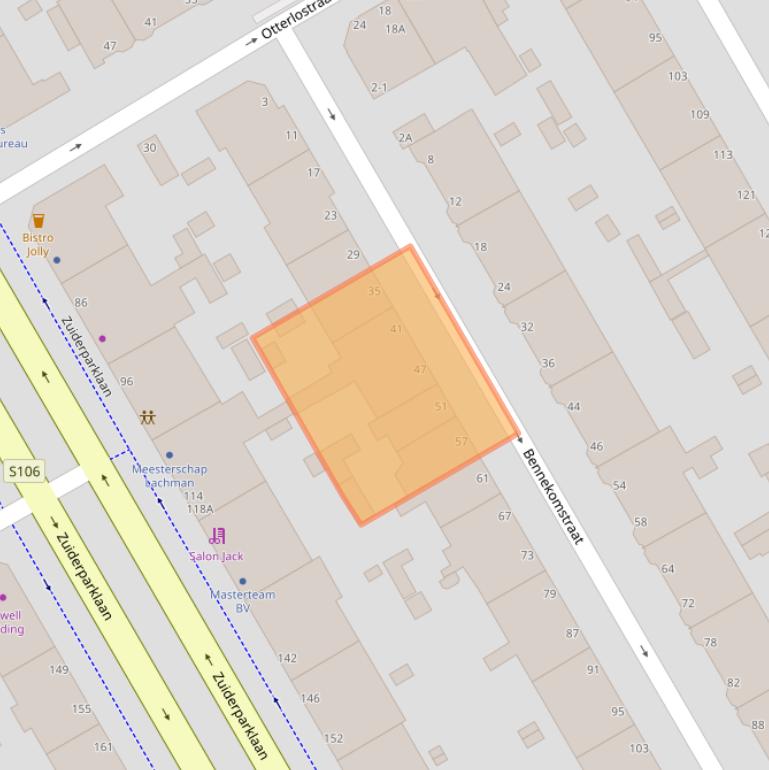 Kaart van postcodegebied 2573RB.