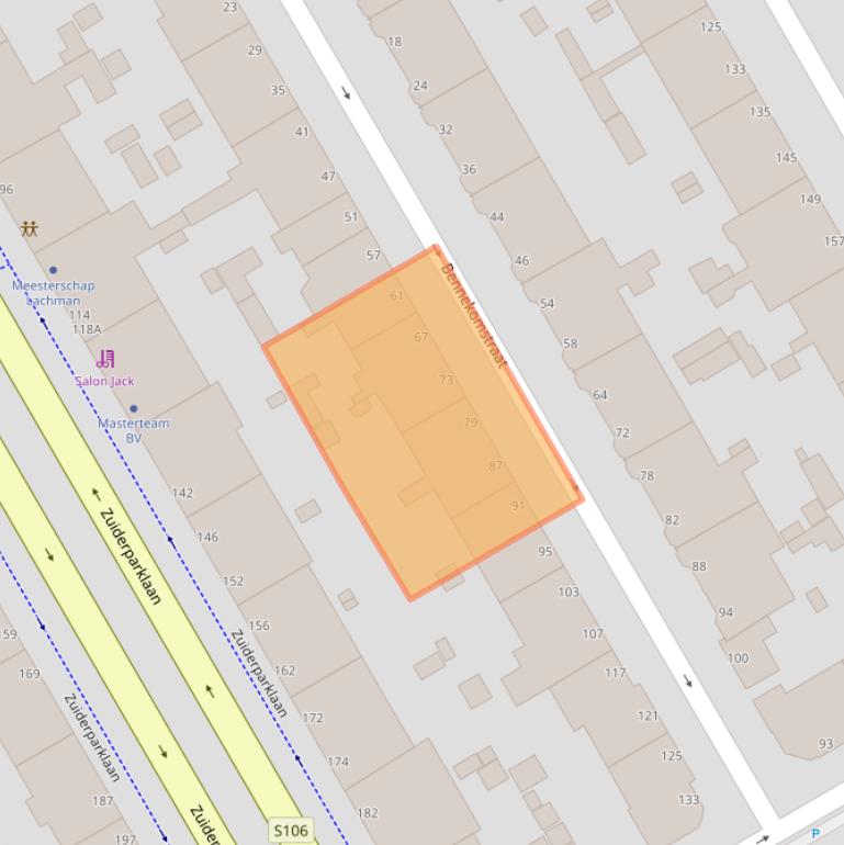 Kaart van postcodegebied 2573RC.