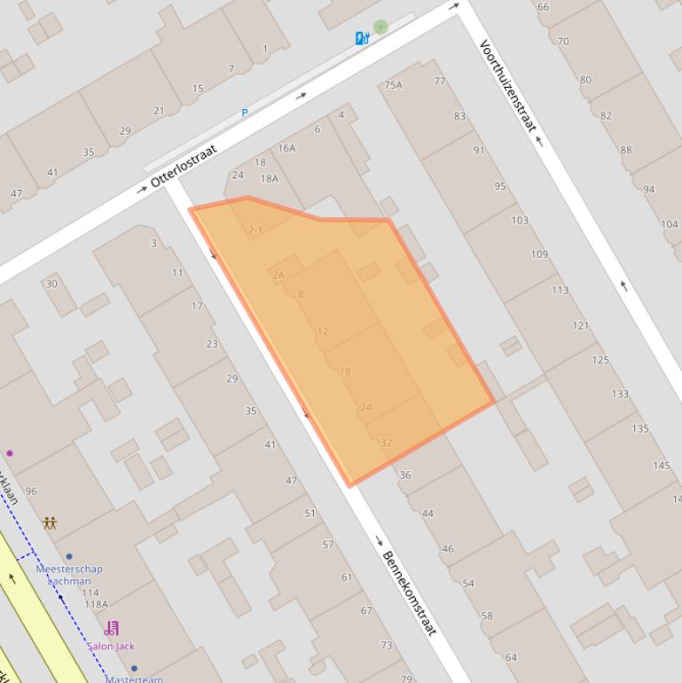 Kaart van postcodegebied 2573RE.