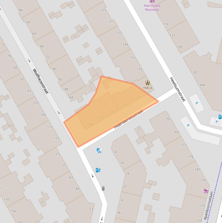 Kaart van postcodegebied 2573RJ.