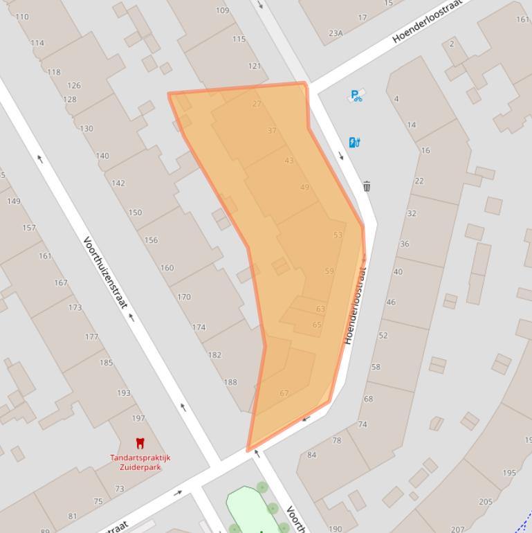 Kaart van postcodegebied 2573RK.