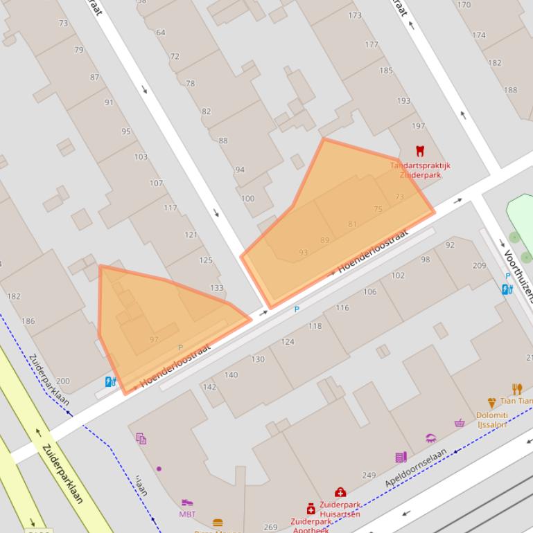 Kaart van postcodegebied 2573RL.