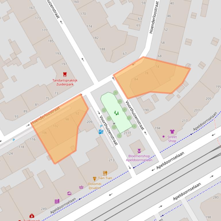 Kaart van postcodegebied 2573RP.