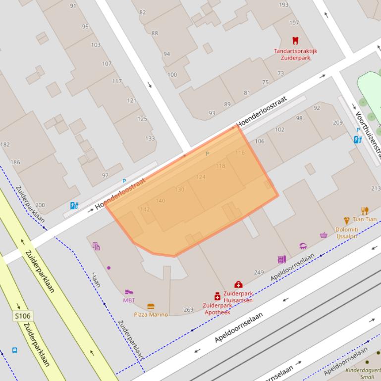 Kaart van postcodegebied 2573RR.