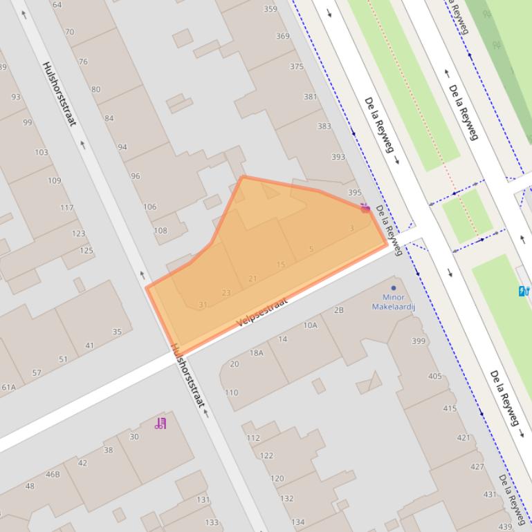 Kaart van postcodegebied 2573SB.