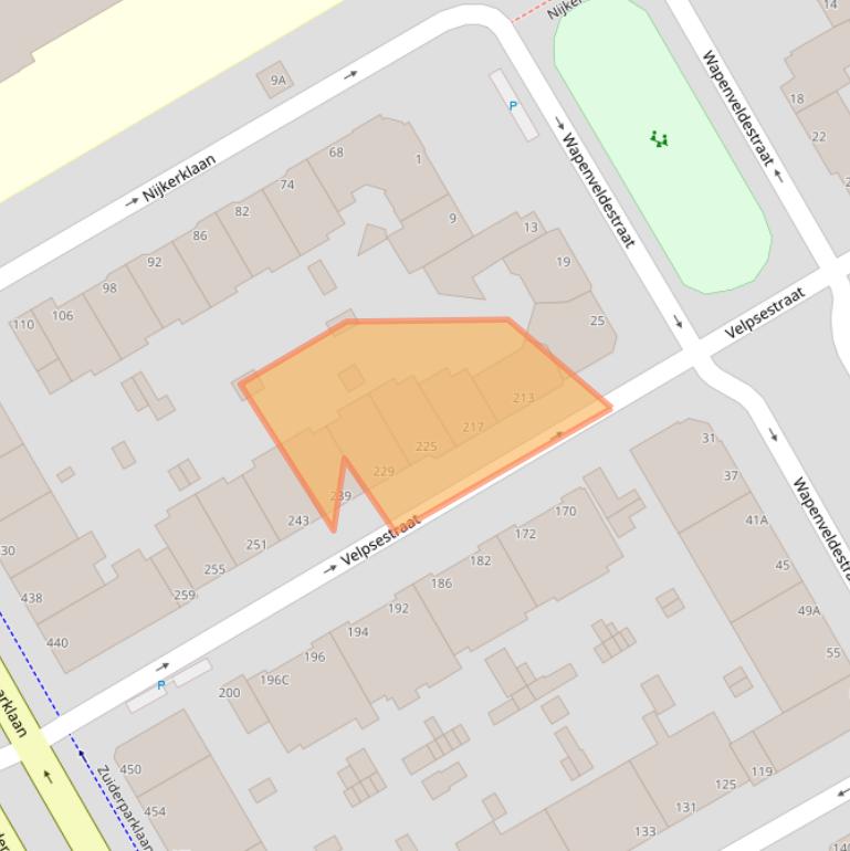 Kaart van postcodegebied 2573SK.