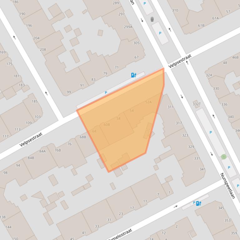 Kaart van postcodegebied 2573SP.